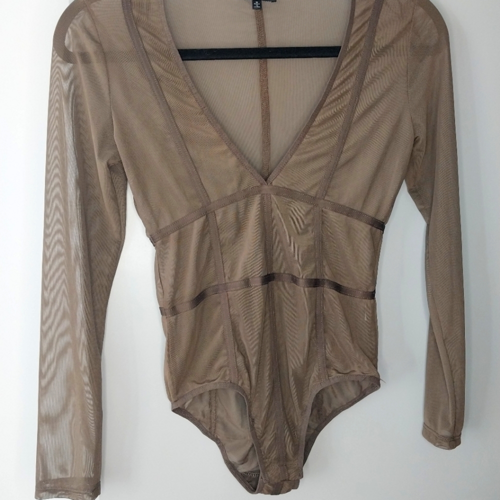 Mesh brown bodysuit